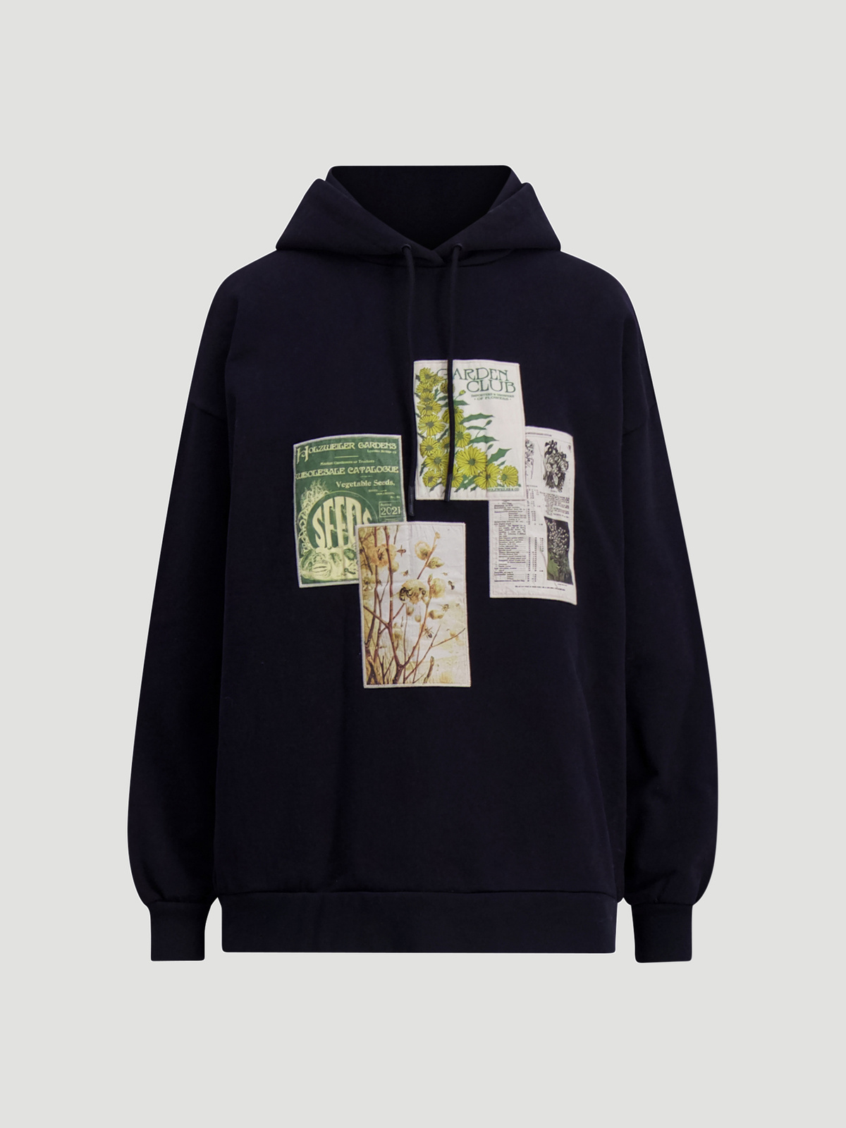 Placebo Print Hoodie Black Garden Patches 0