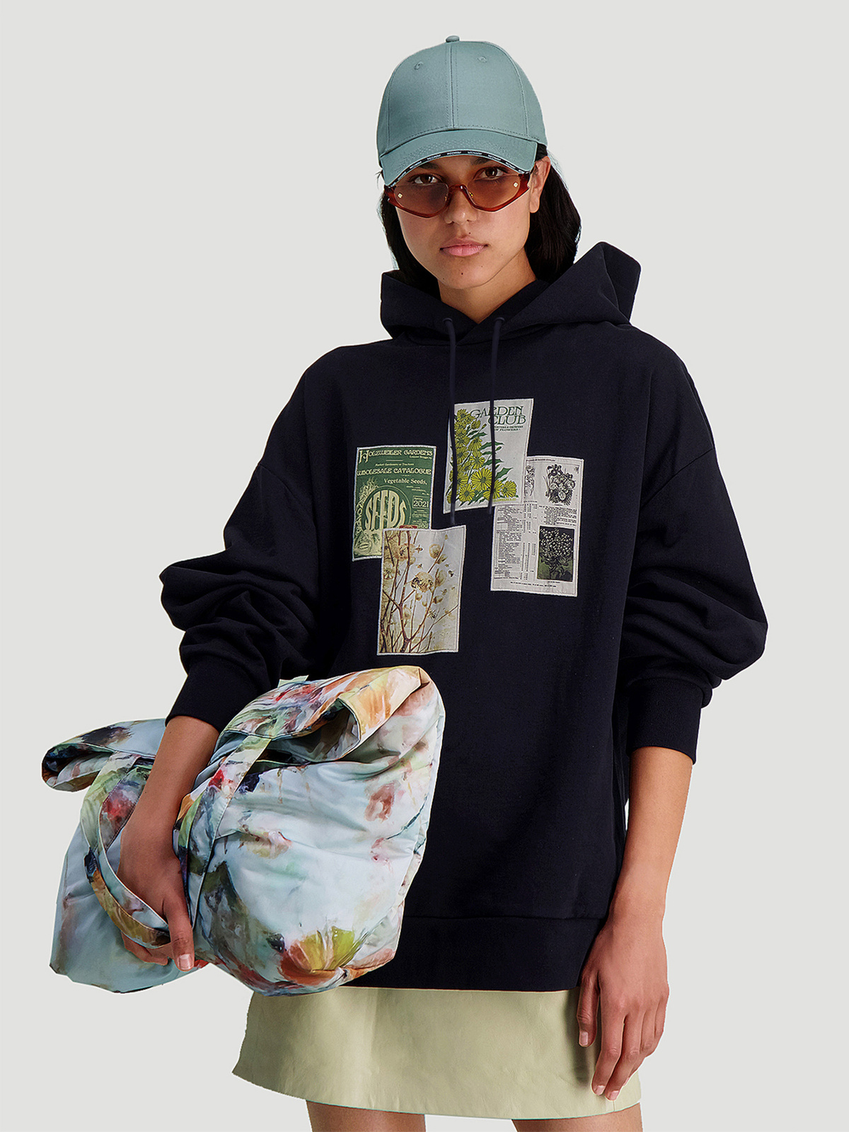 Placebo Print Hoodie Black Garden Patches 3