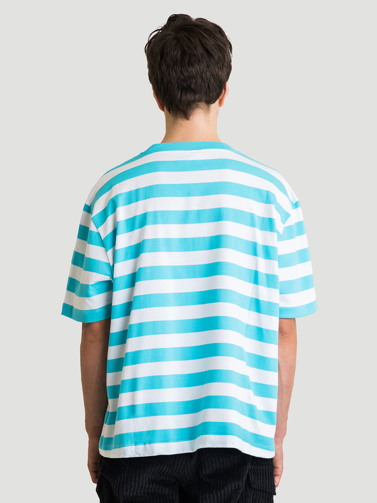 Hanger Striped Tee Aqua White 9