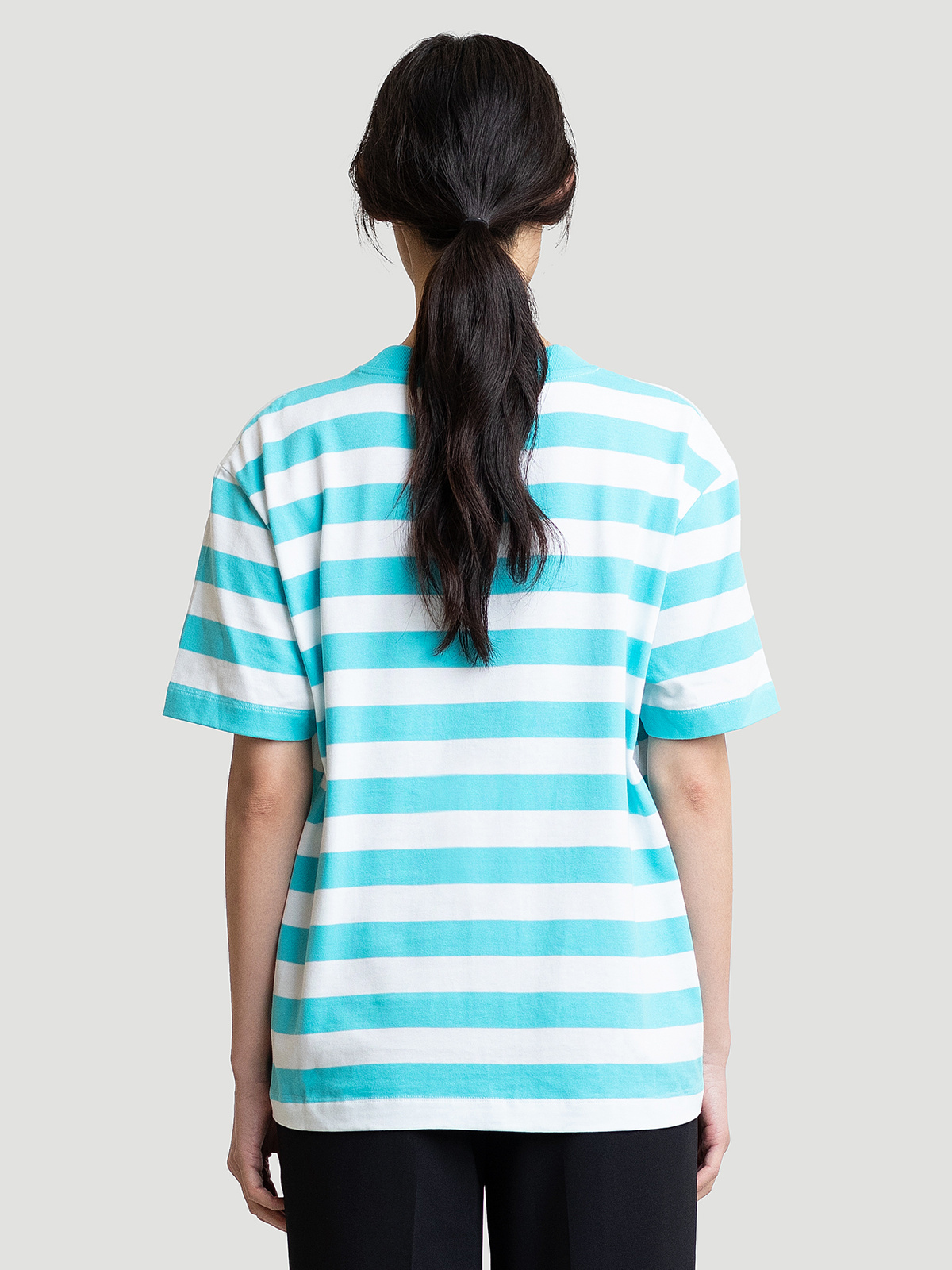 Hanger Striped Tee Aqua White 10