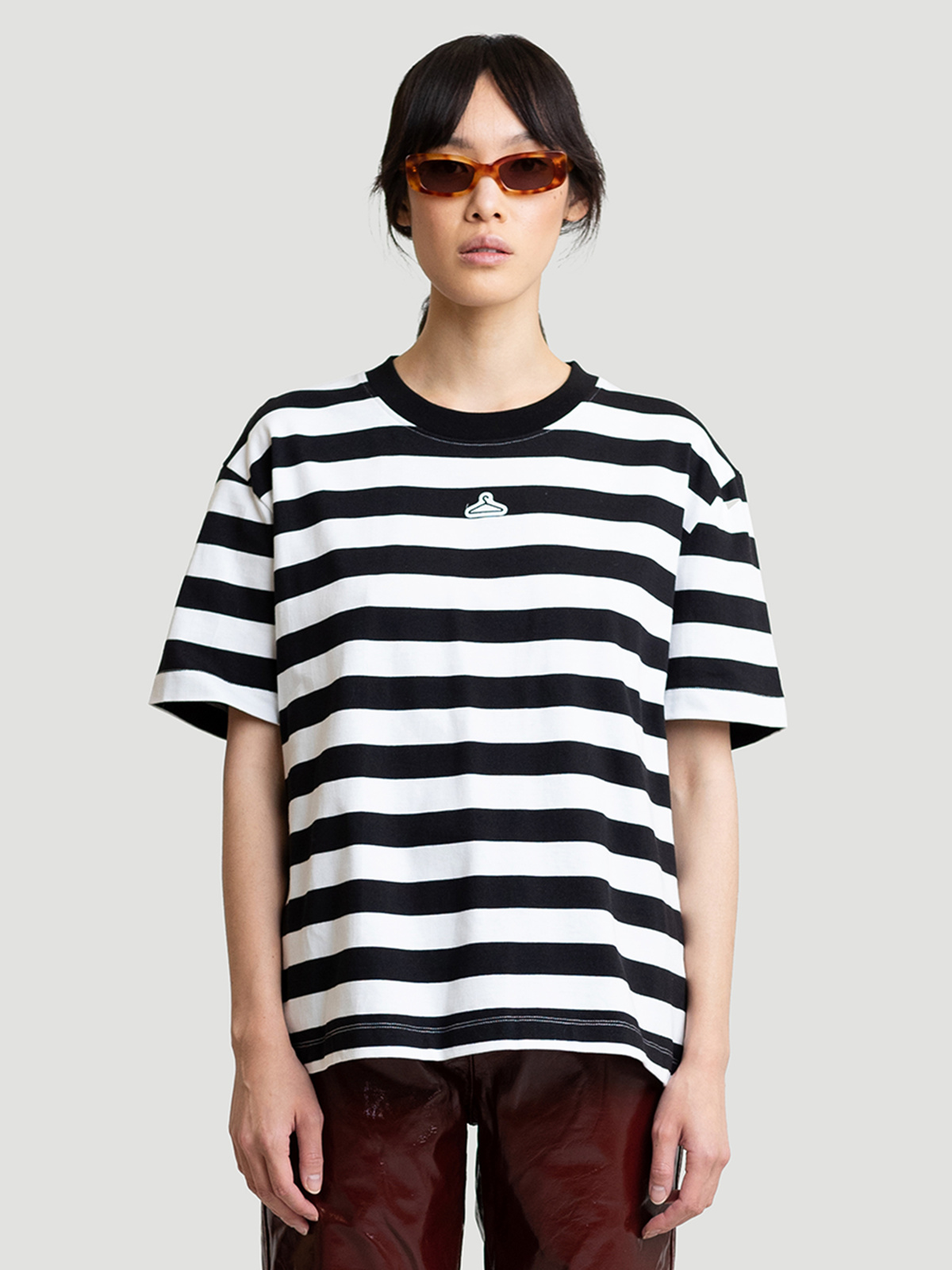 Hanger Striped Tee Black White 1