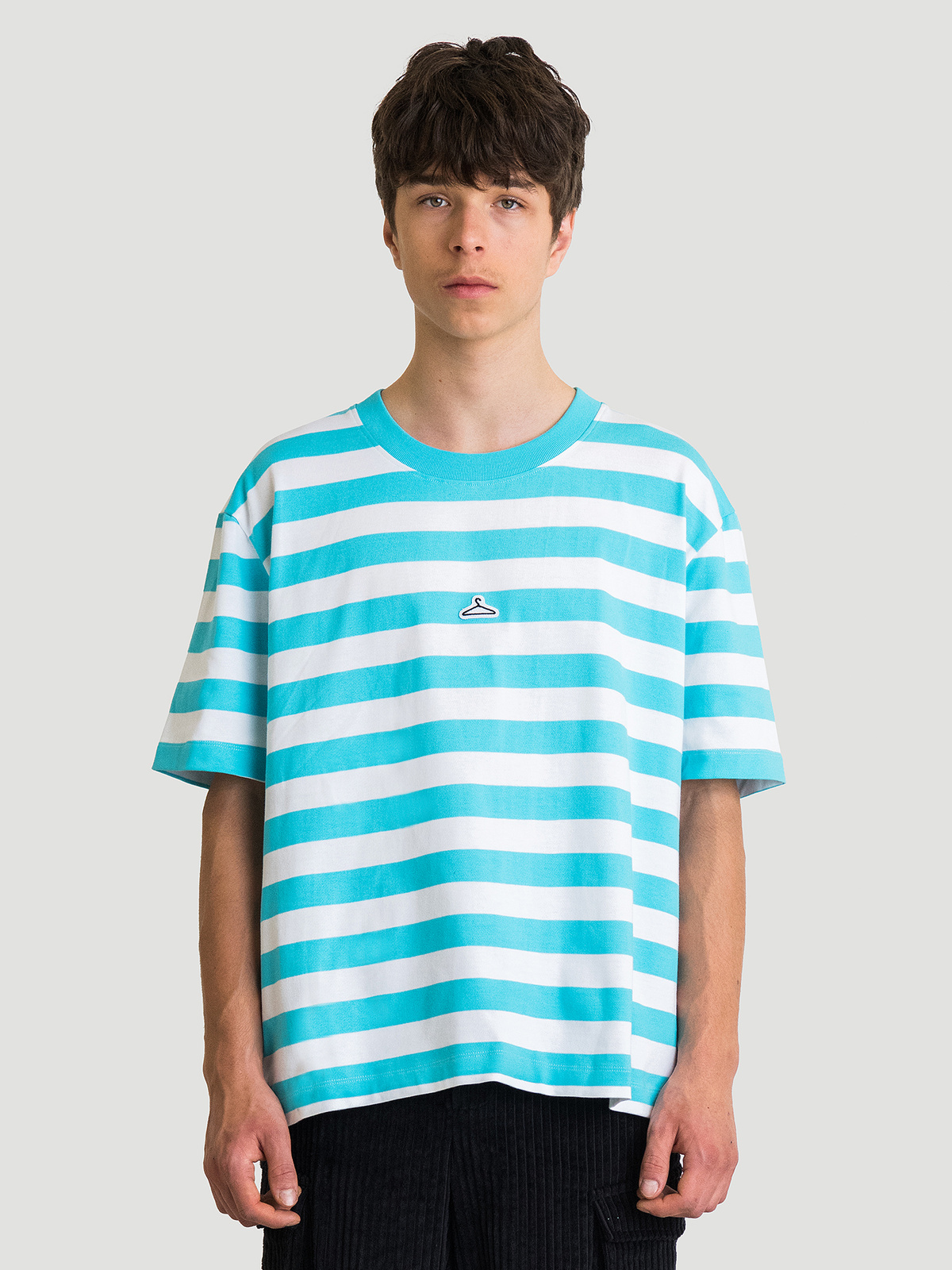 Hanger Striped Tee Aqua White 4