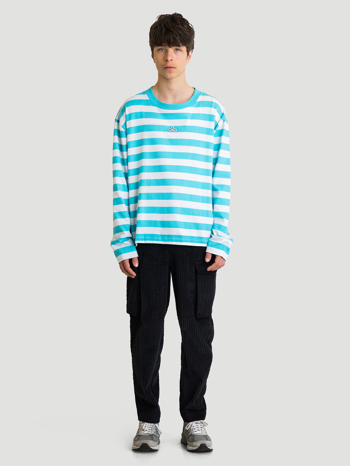 Hanger Striped Longsleeve Aqua White 7