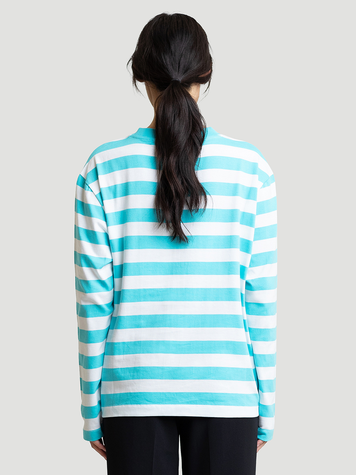 Hanger Striped Longsleeve Aqua White 9