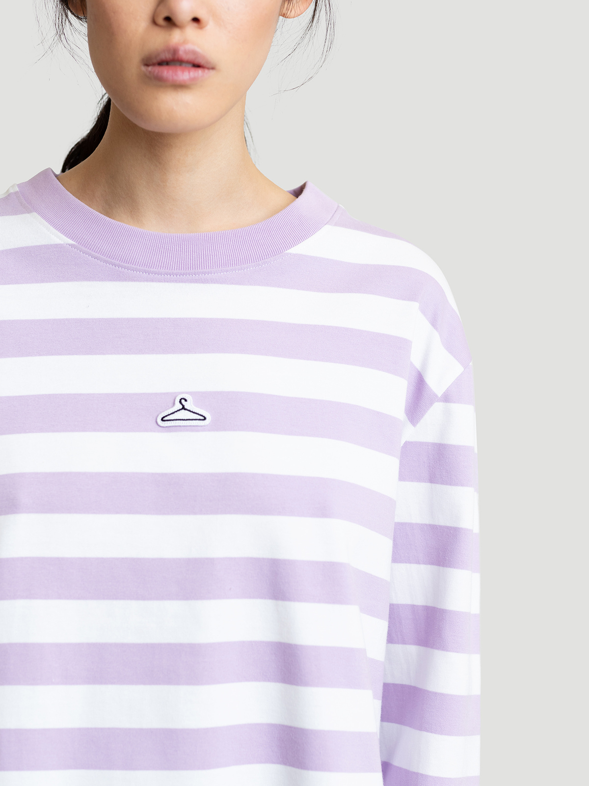 Hanger Striped Longsleeve Lilac White 4