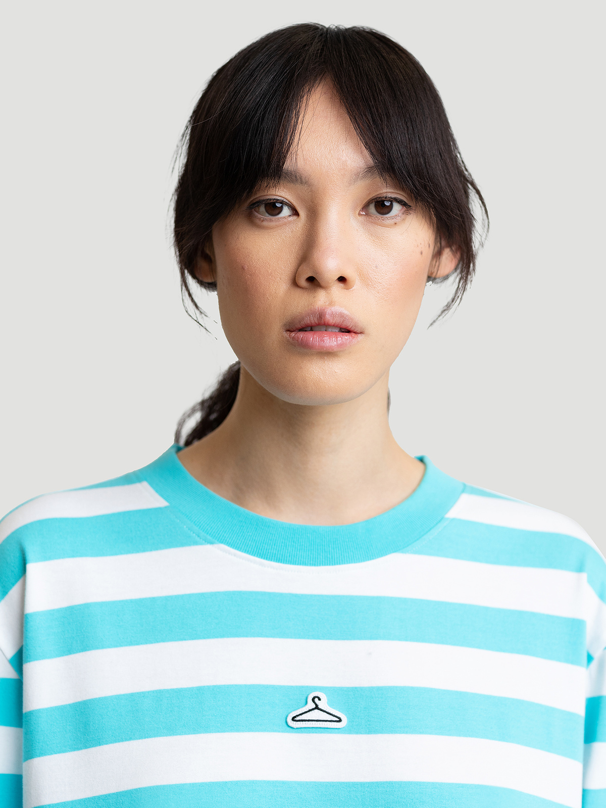 Hanger Striped Longsleeve Aqua White 3