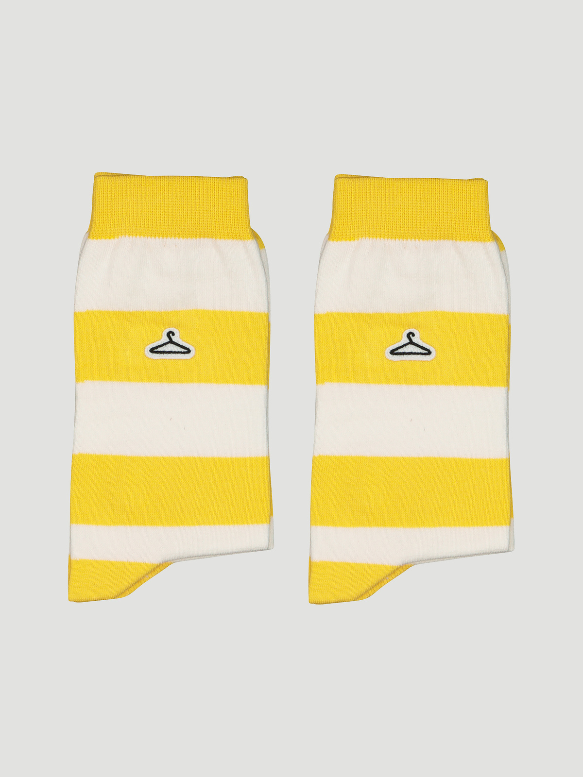 Hanger Striped Sock Yellow White 2