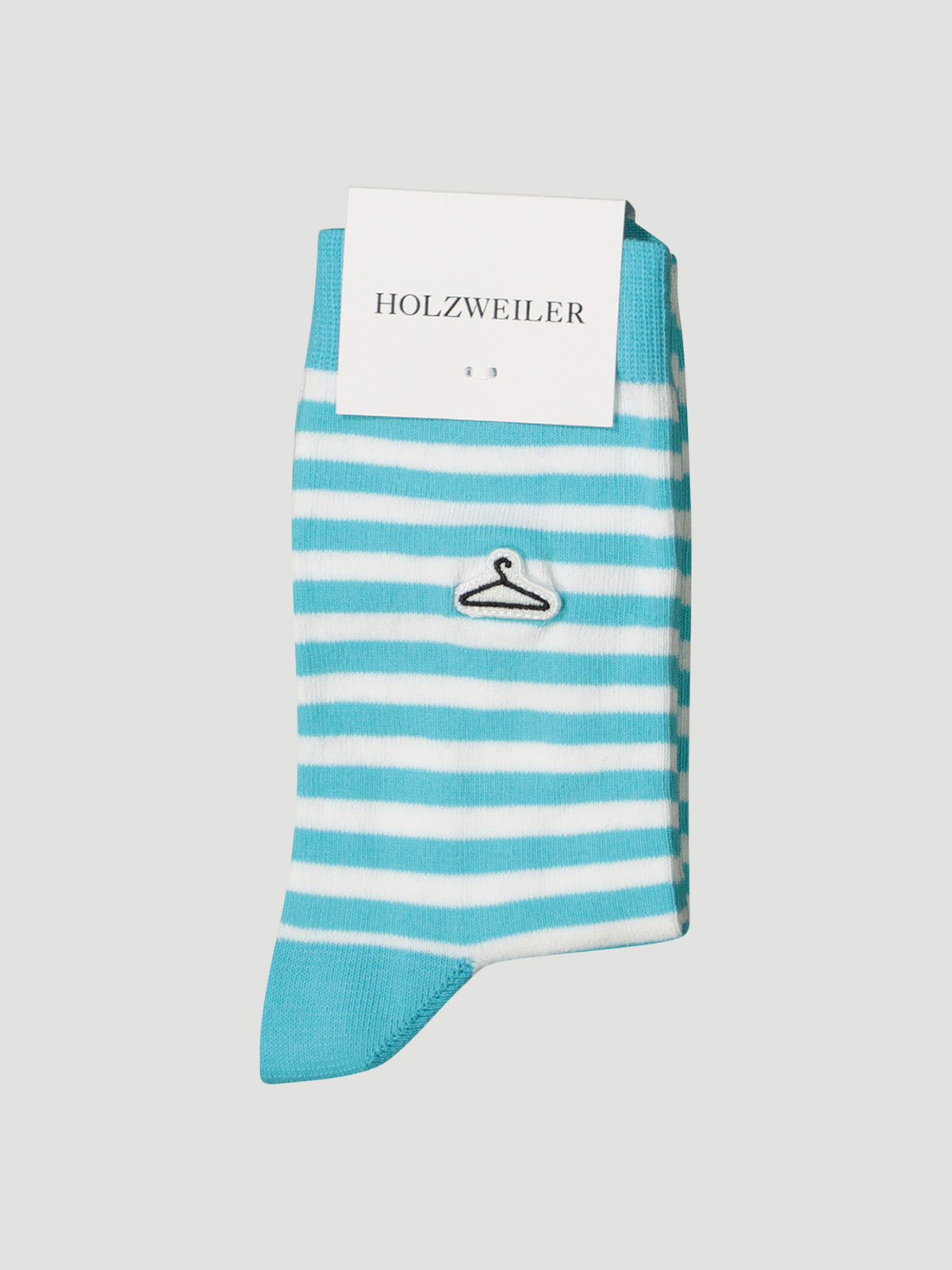 Hanger Striped Sock Aqua White 0