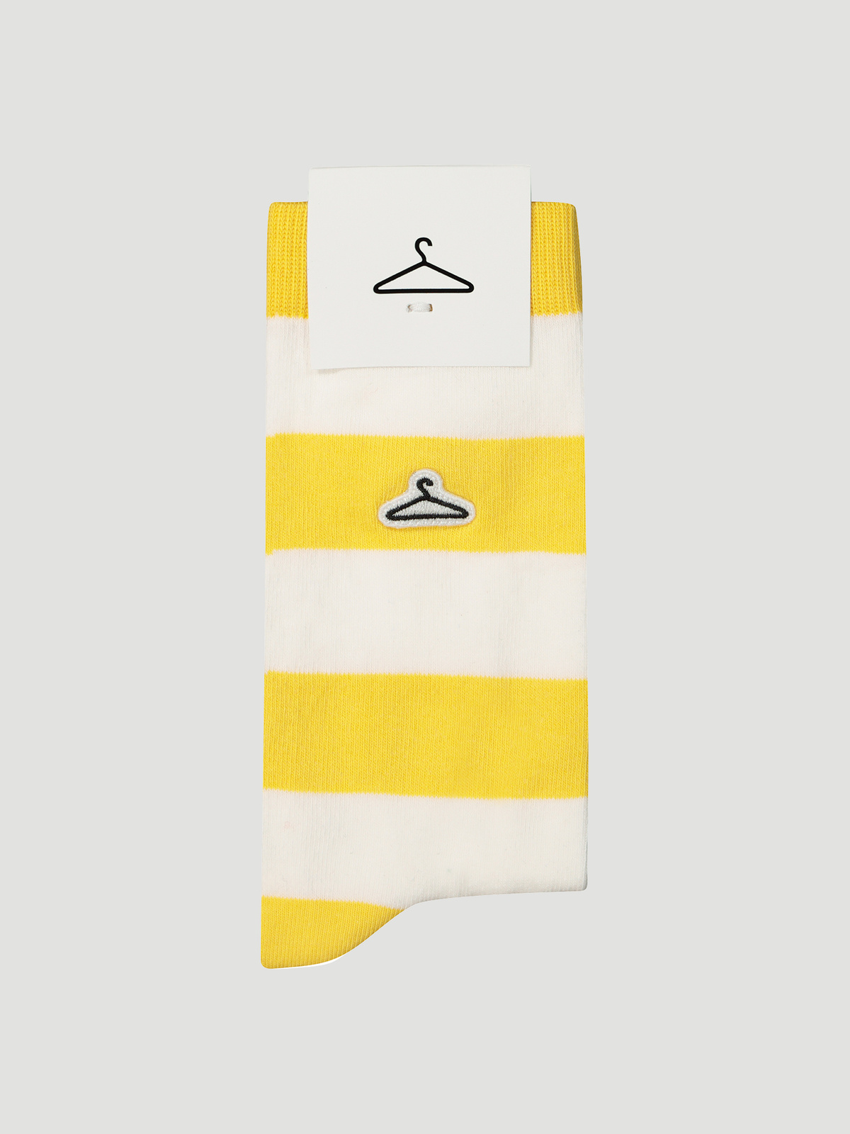Hanger Striped Sock Yellow White 1