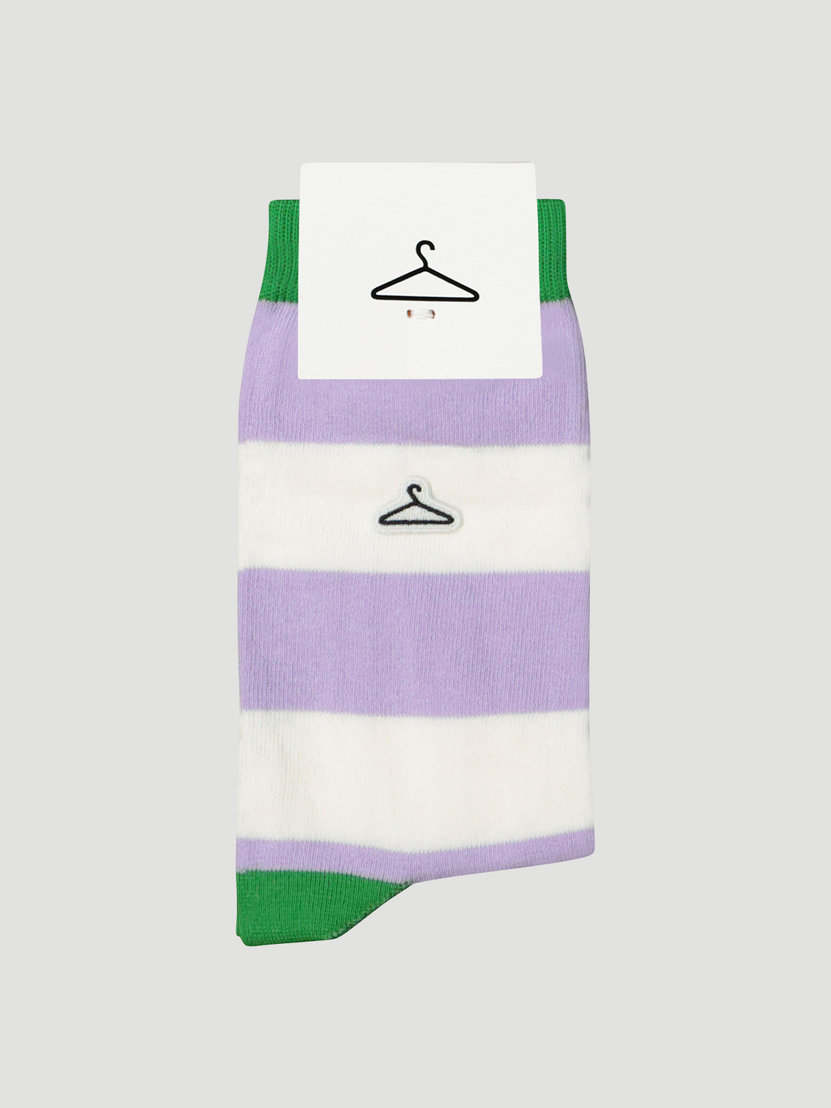 Hanger Striped Sock Lilac White 1