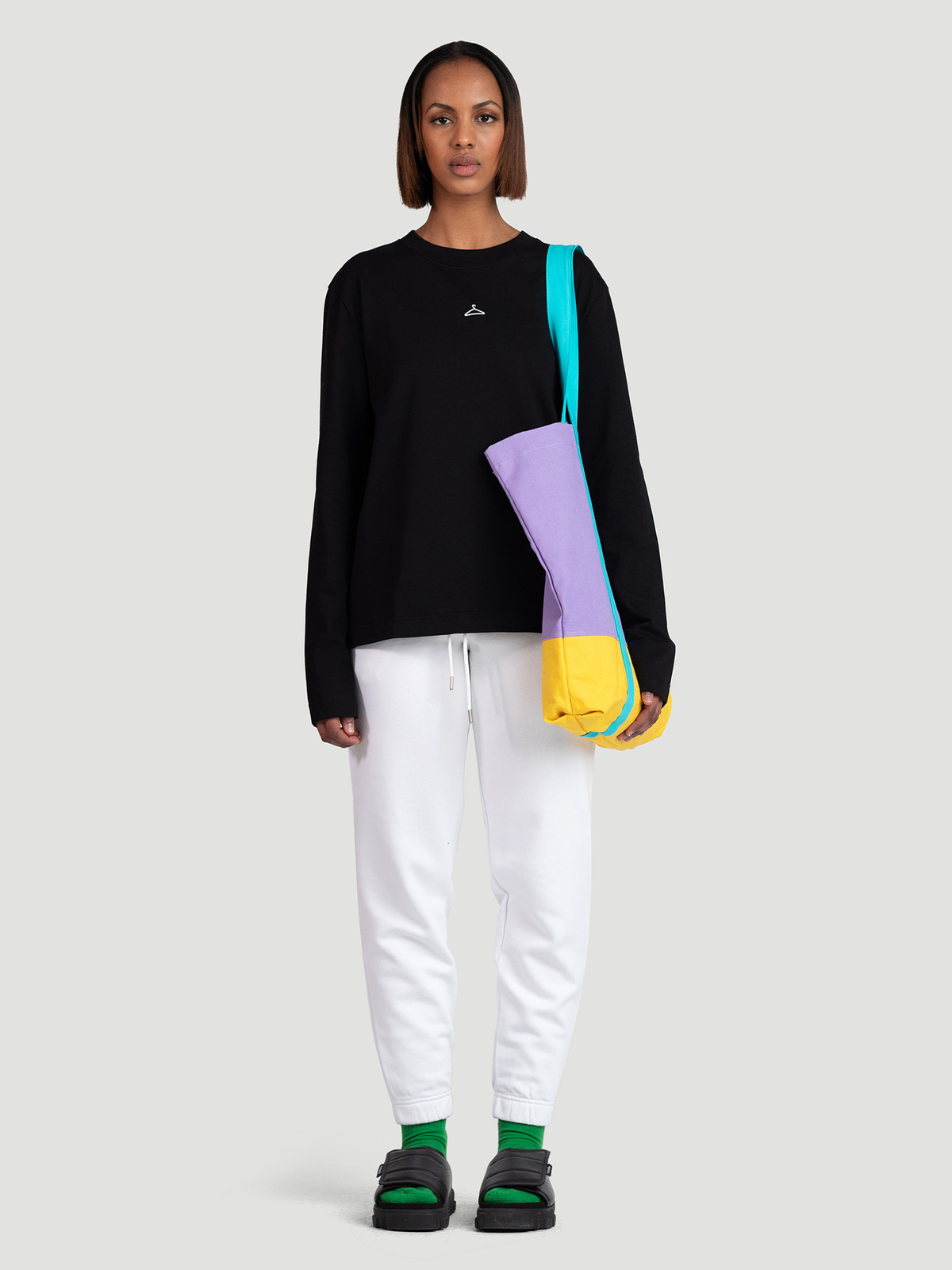 Hanger Canvas Tote Lilac Yellow Turquoise 2