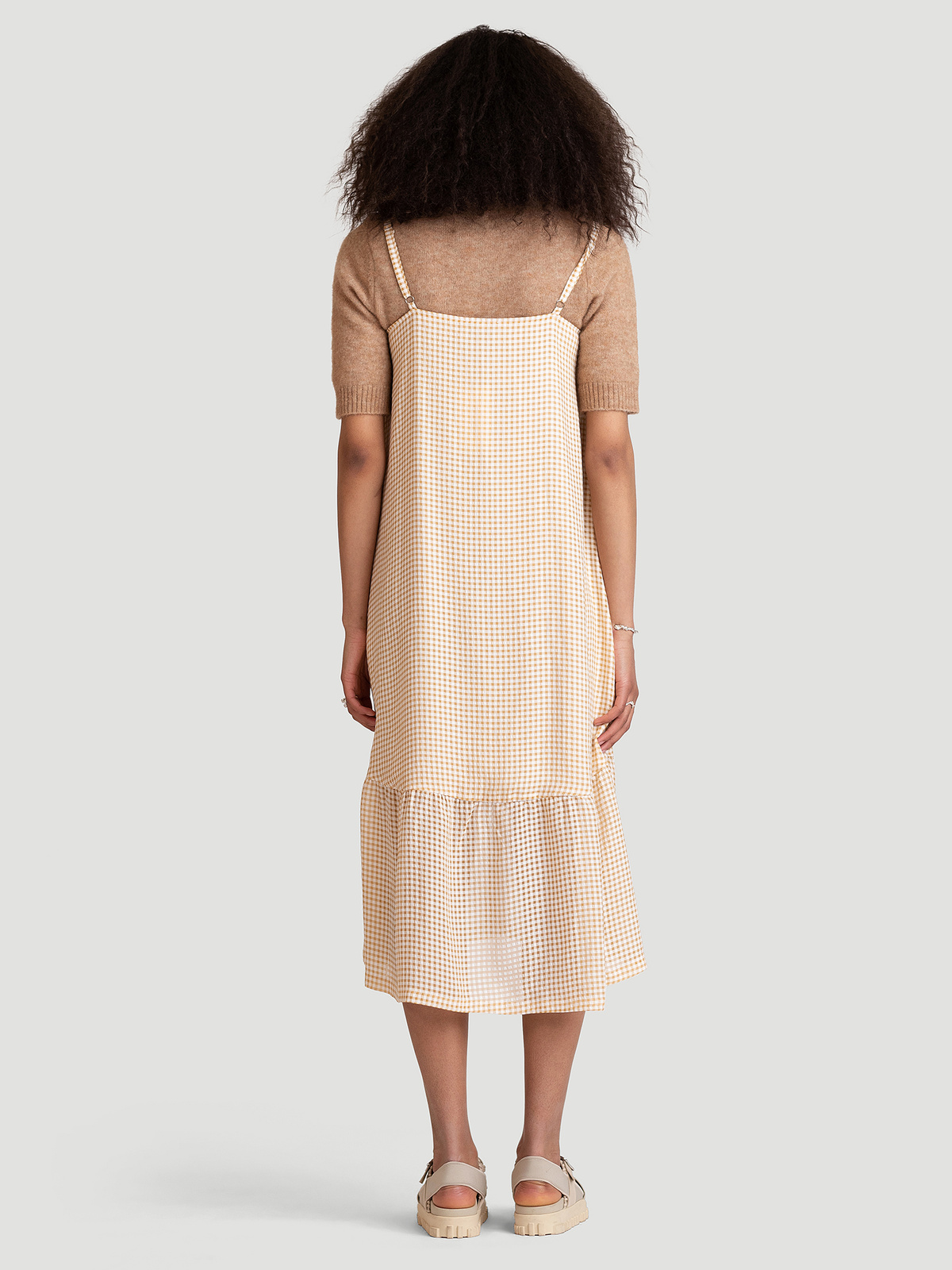 Svinten Check Dress Lt. Camel Mix 4