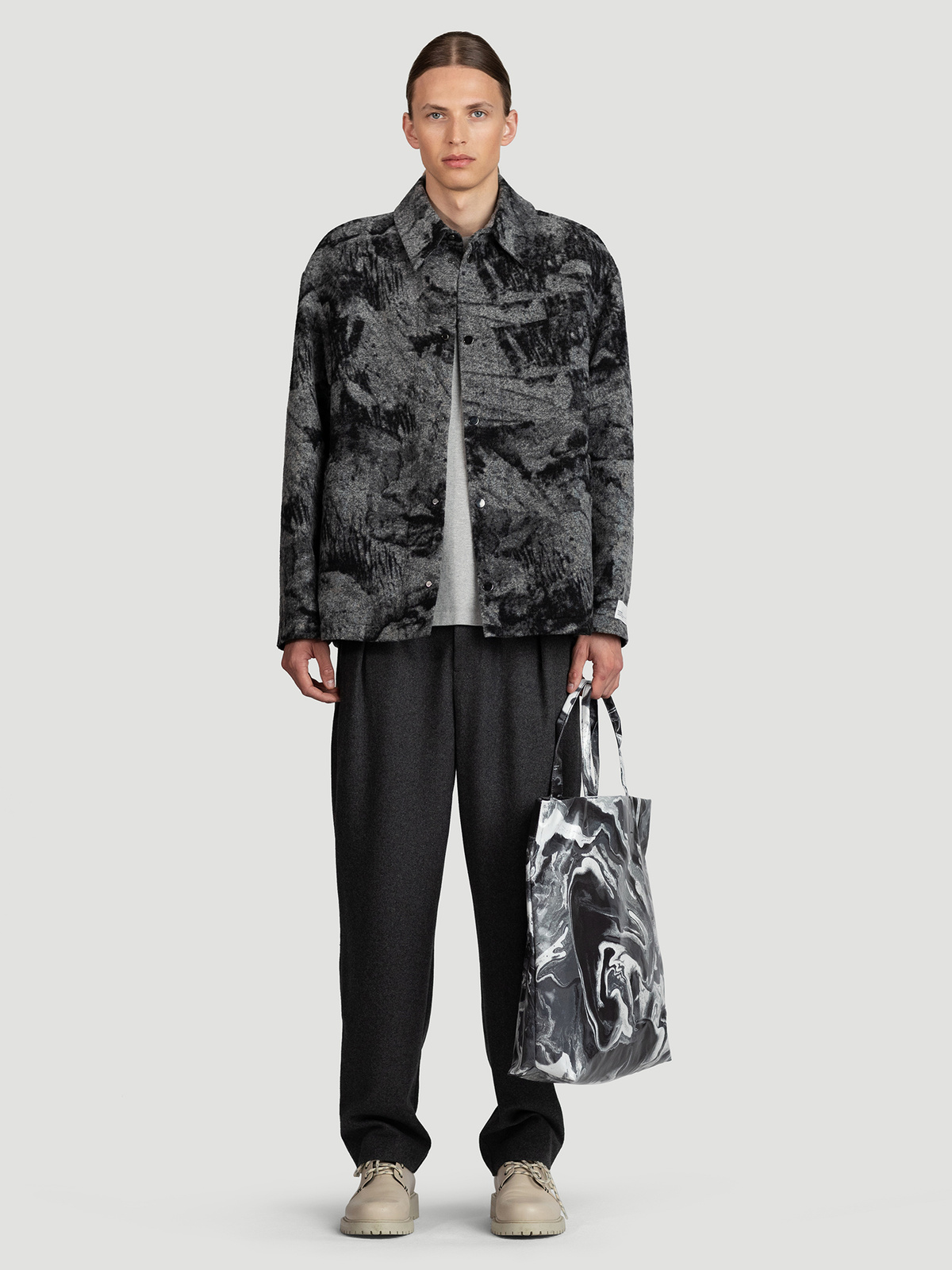 Mila Shirt Jacket Grey Mix 0