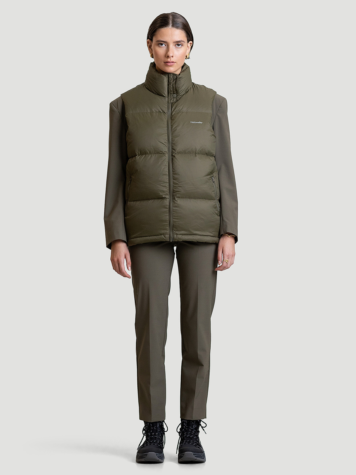 Ail Unisex Down Vest Army 0