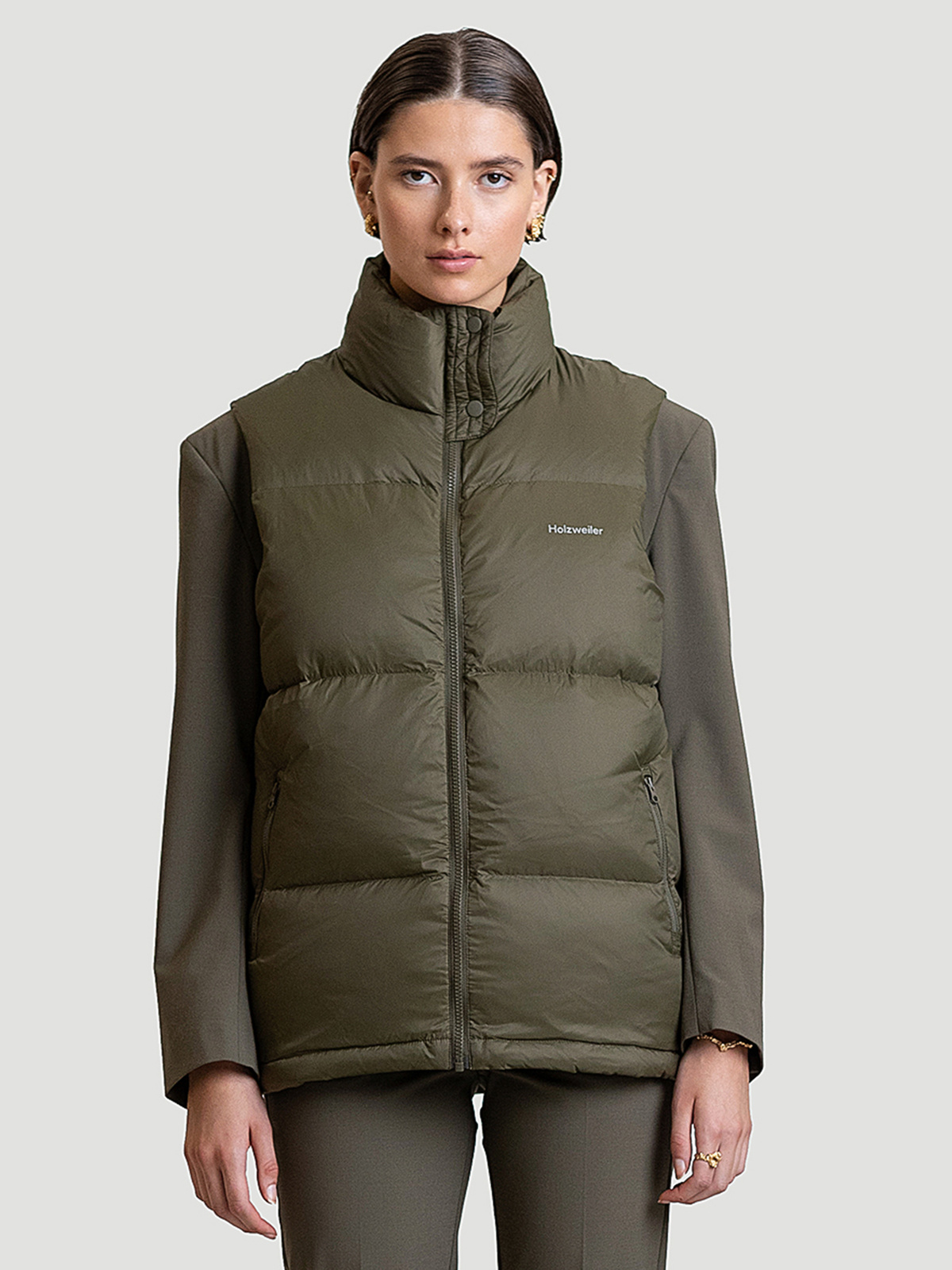 Ail Unisex Down Vest Army 6