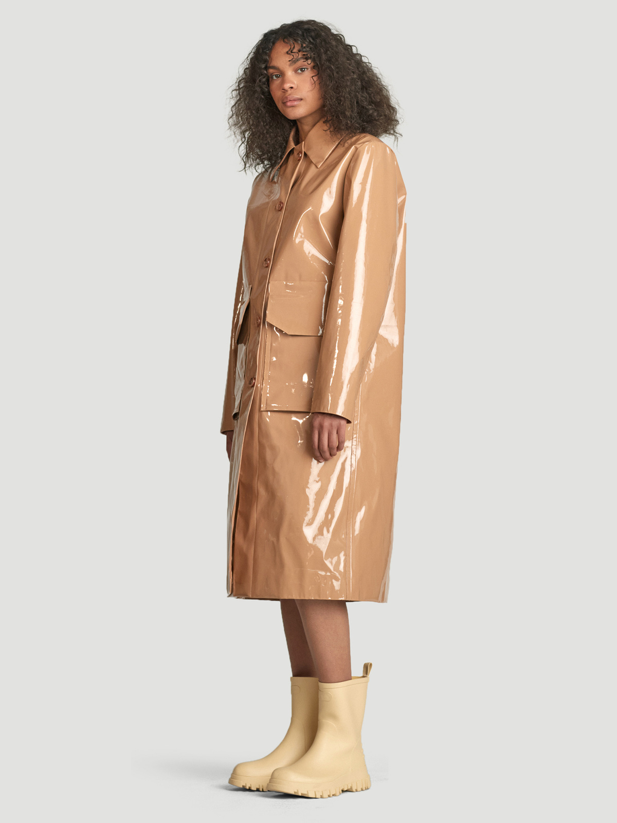 Sense Patent Jacket Beige 3