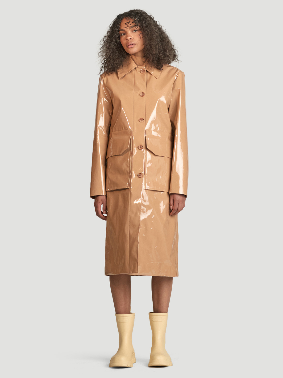 Sense Patent Jacket Beige 0