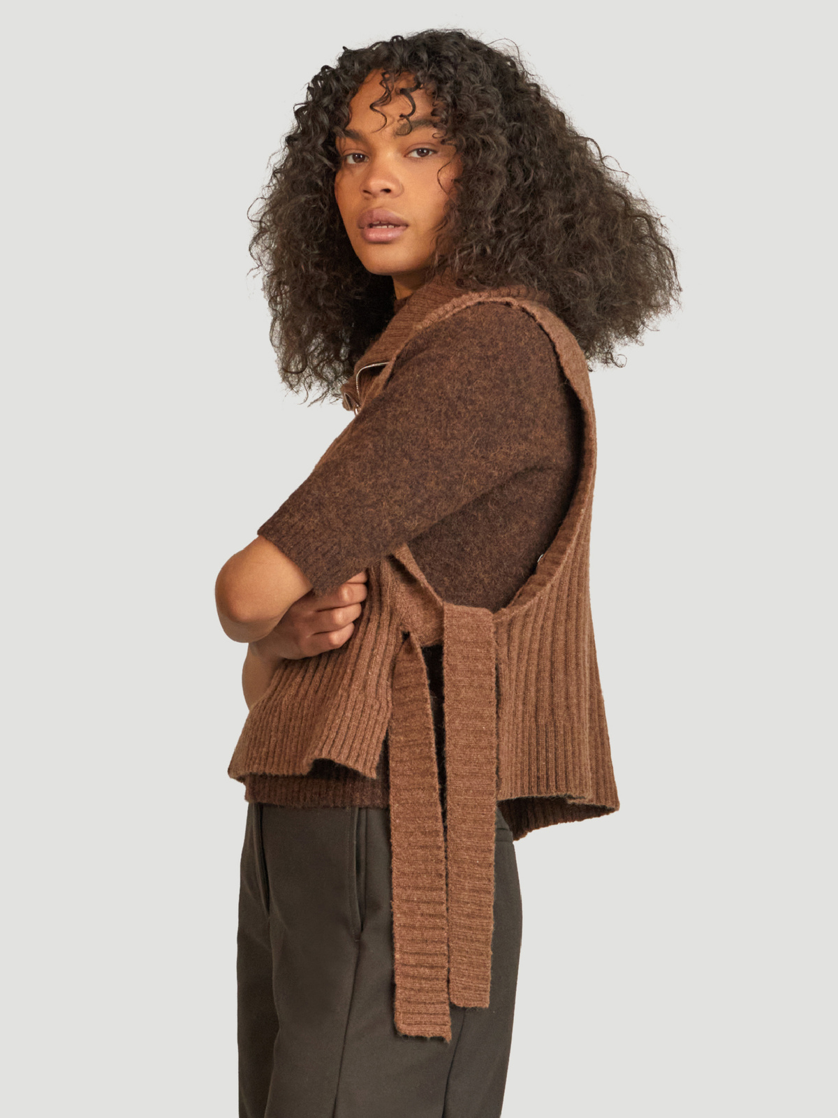 Hafjell Knit Bib Brown 3