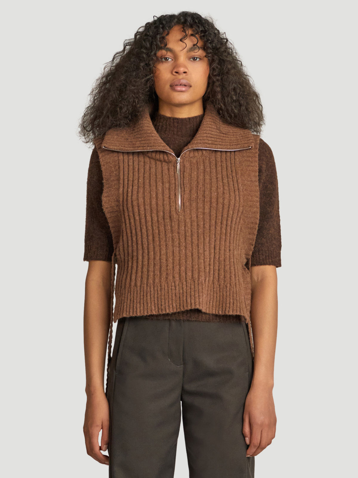 Hafjell Knit Bib Brown 1