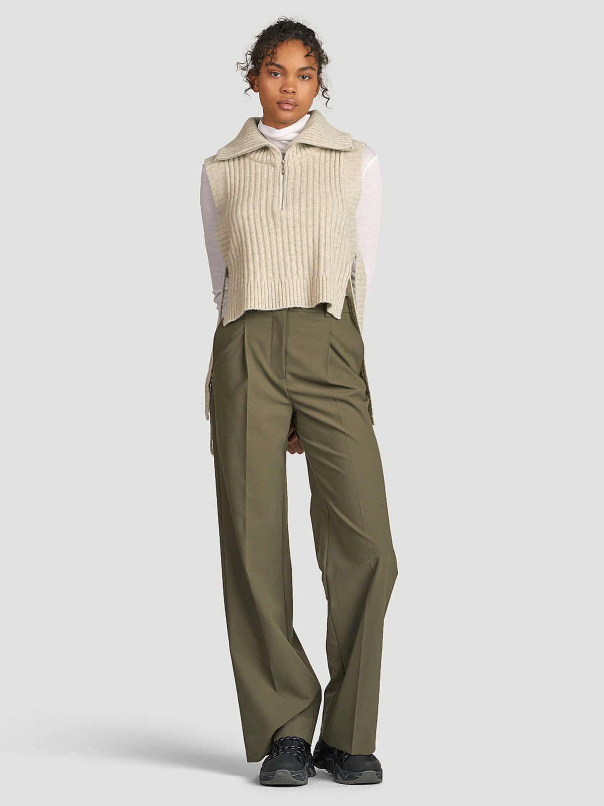 Hafjell Knit Bib Lt. Grey 1