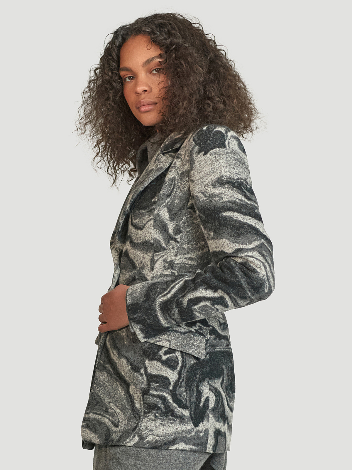 Angelonia Jaquard Blazer Grey Mix 3