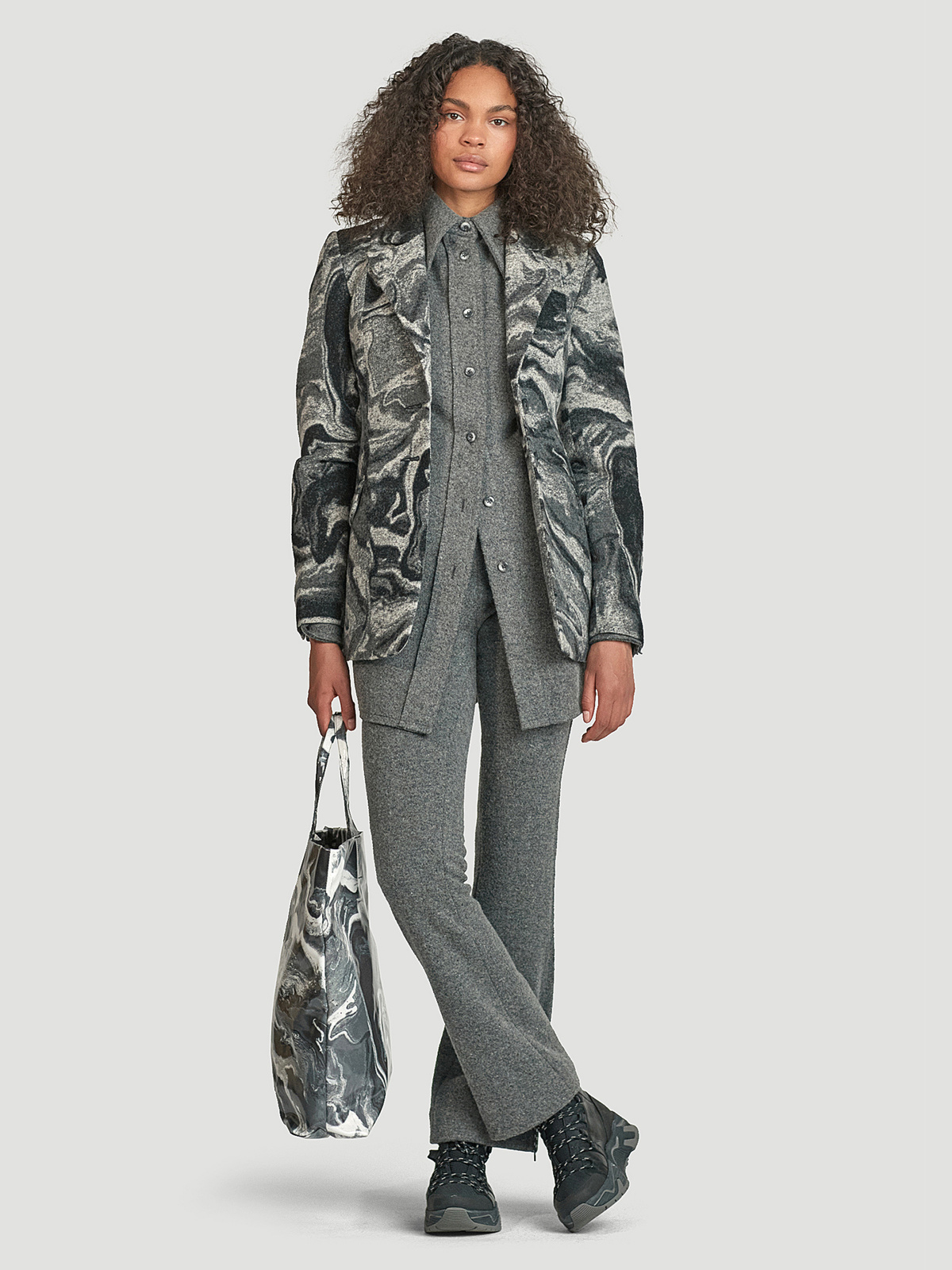Angelonia Jaquard Blazer Grey Mix 2