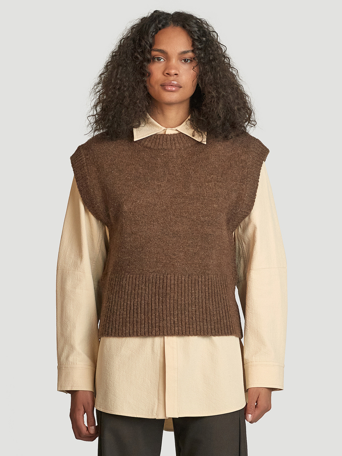 Sane Knit Vest Brown 0