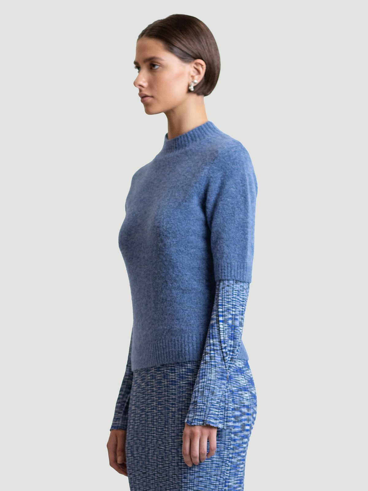 Puff Knit Tee Blue 3