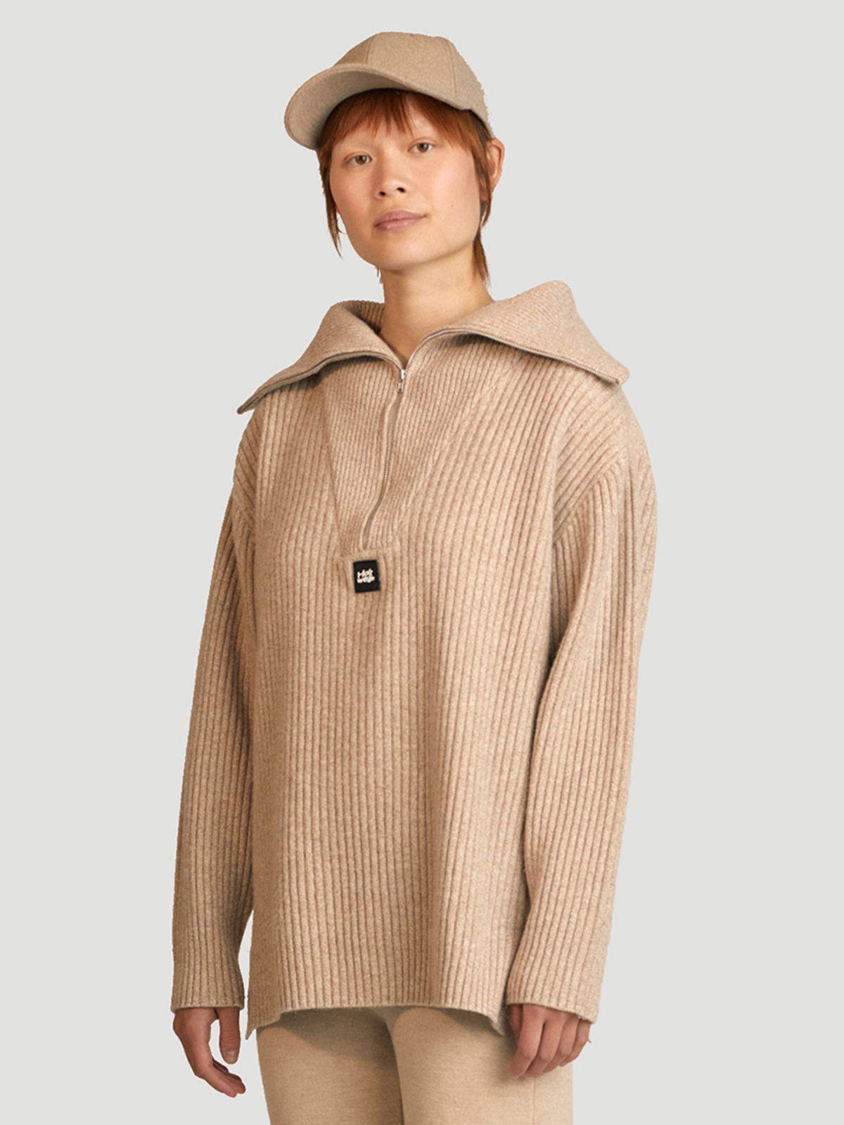React Knit Sweater Sand 3