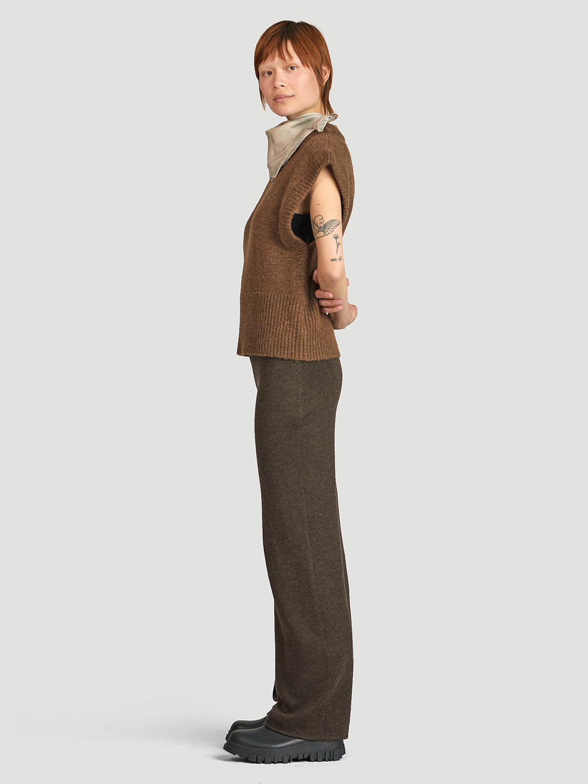 Aura Knit Trouser Dk. Brown 4
