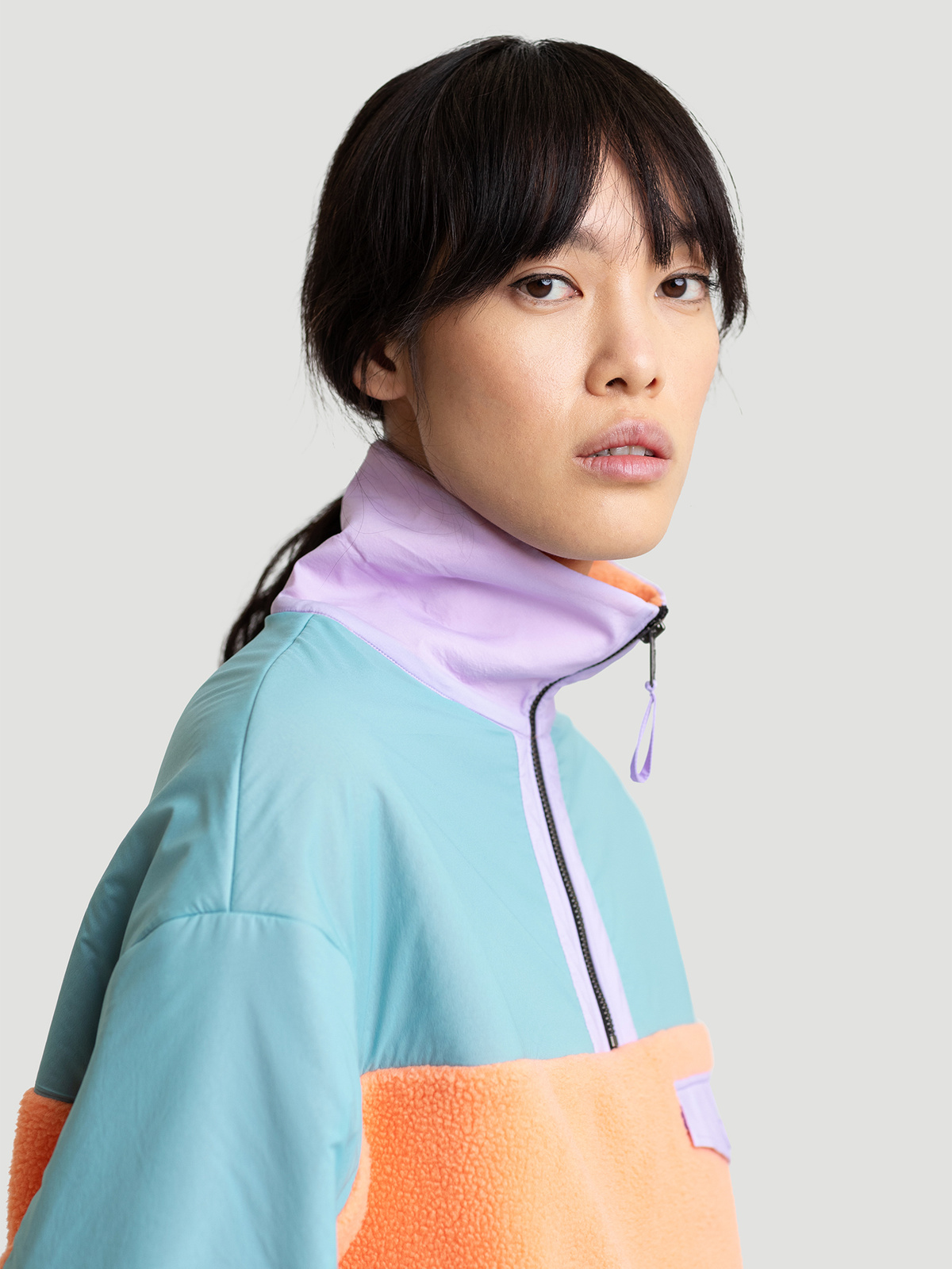 Hanger Fleece Half Zip Coral Lilac 4