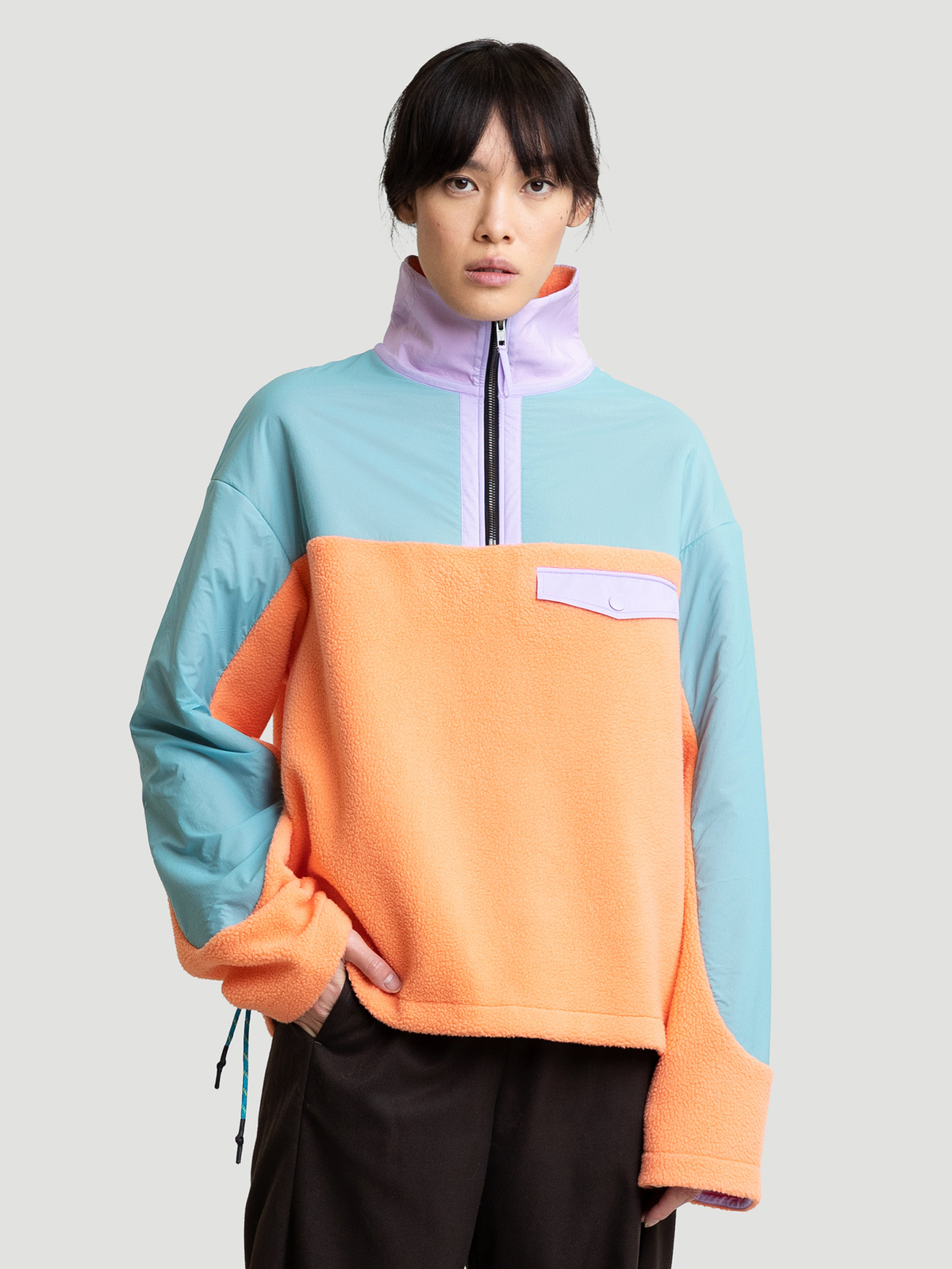 Hanger Fleece Half Zip Coral Lilac 1