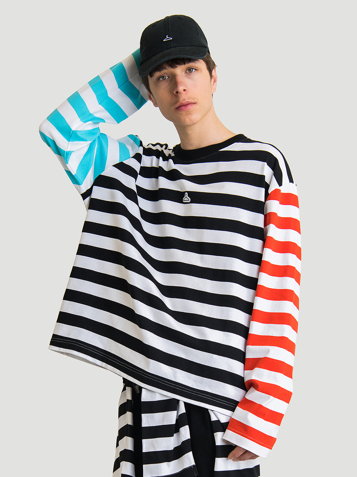 Hanger Multi Striped Longsleeve Black Mix 5