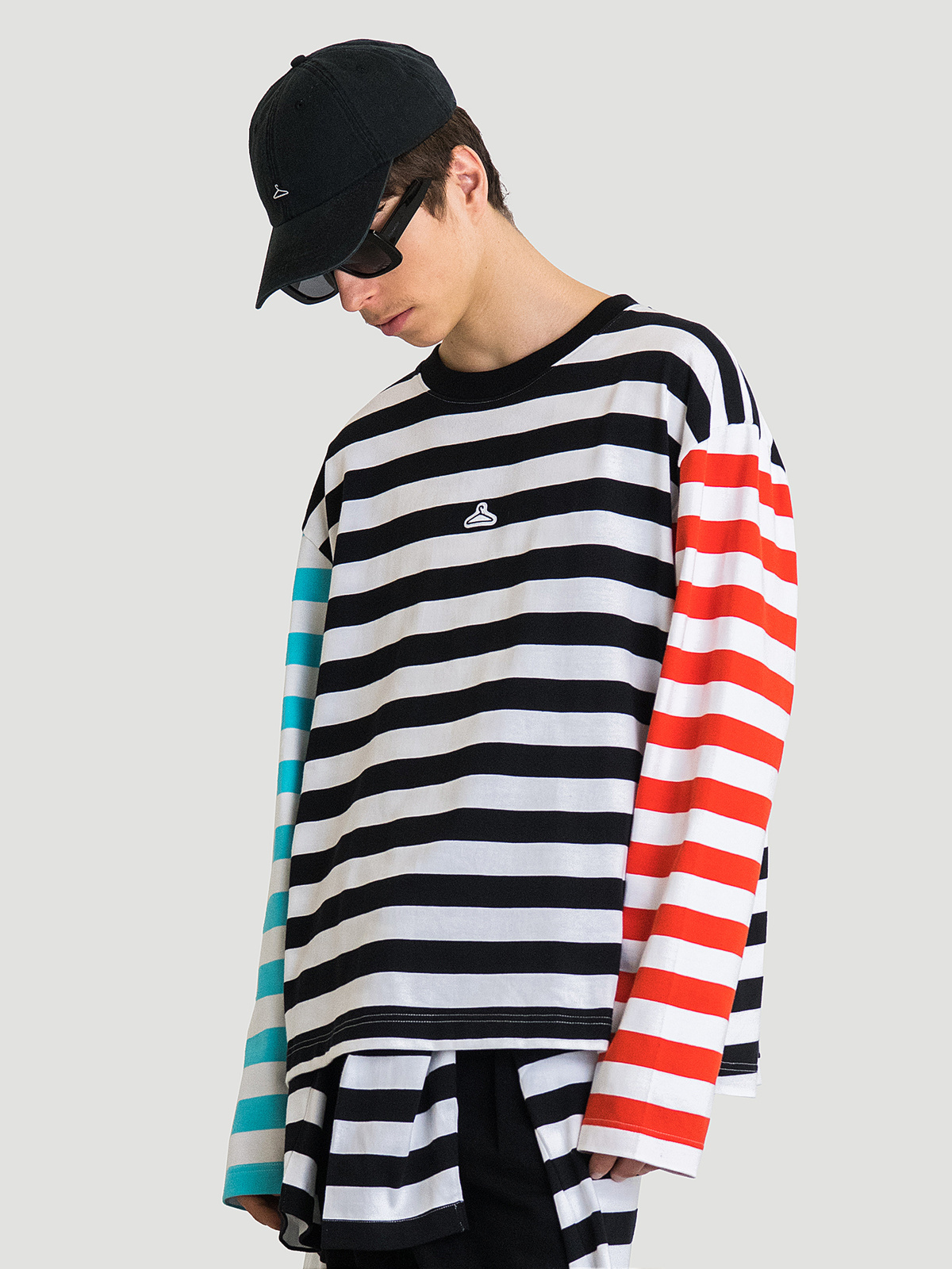 Hanger Multi Striped Longsleeve Black Mix 7