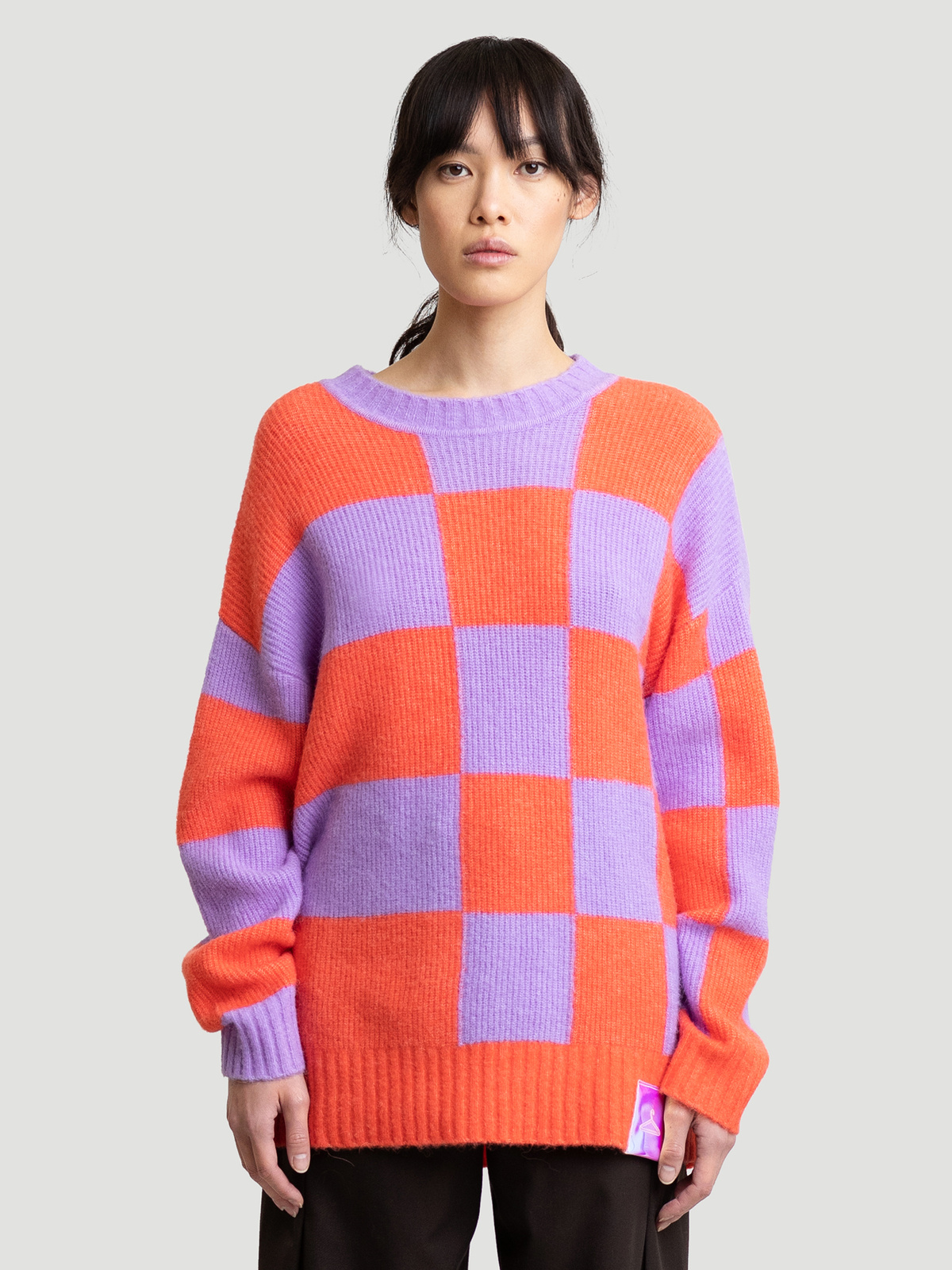 Hanger Square Knit Crew Coral Lilac 1
