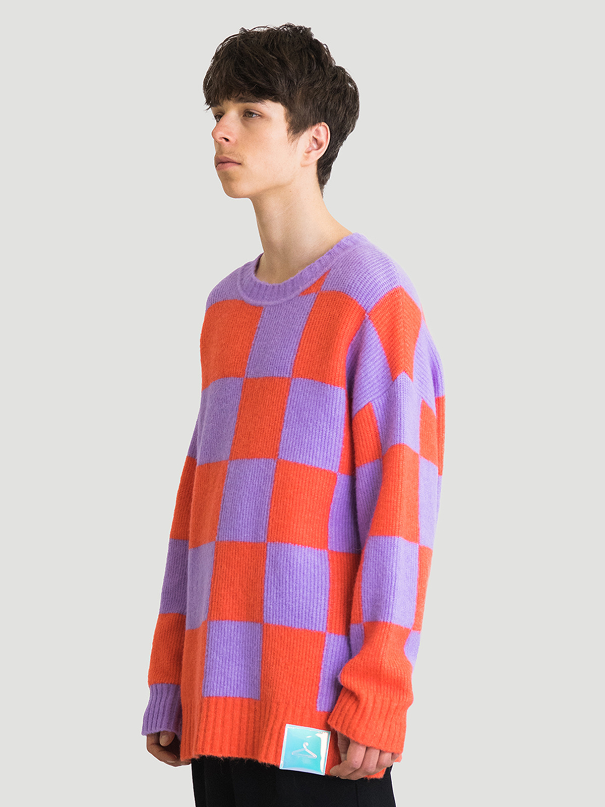 Hanger Square Knit Crew Coral Lilac 6