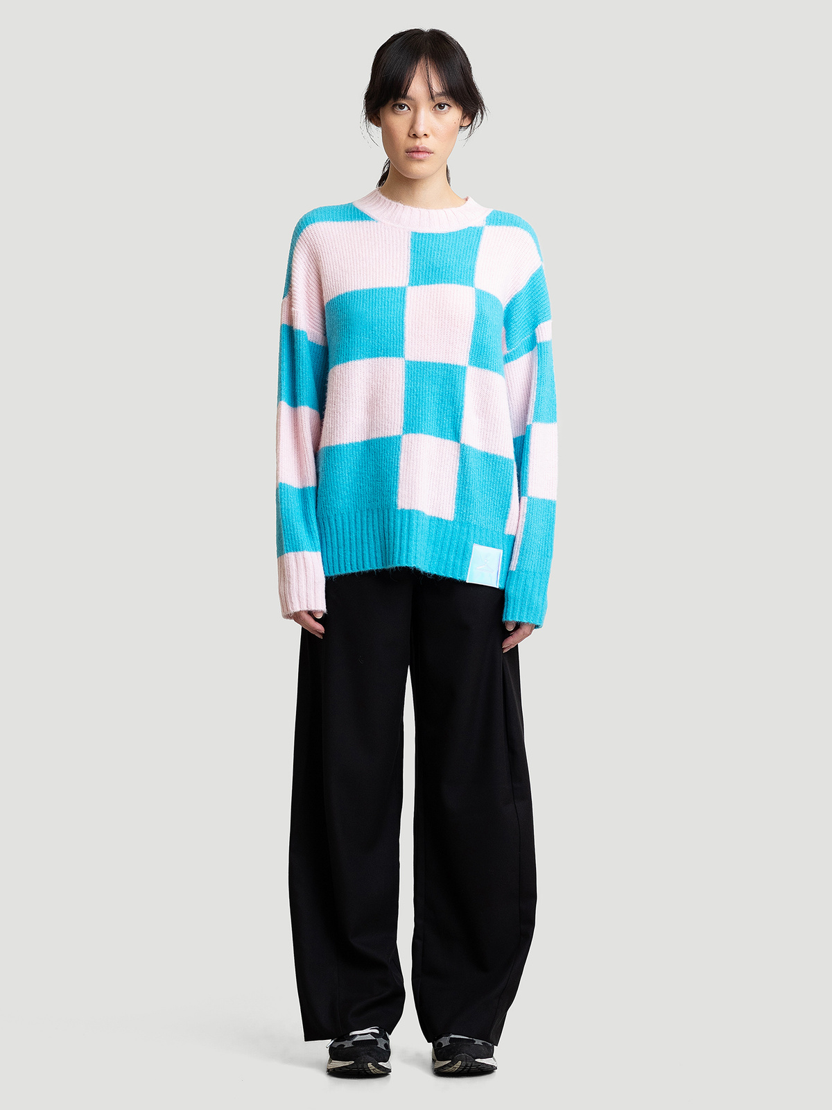 Hanger Square Knit Crew Aqua Lilac 6