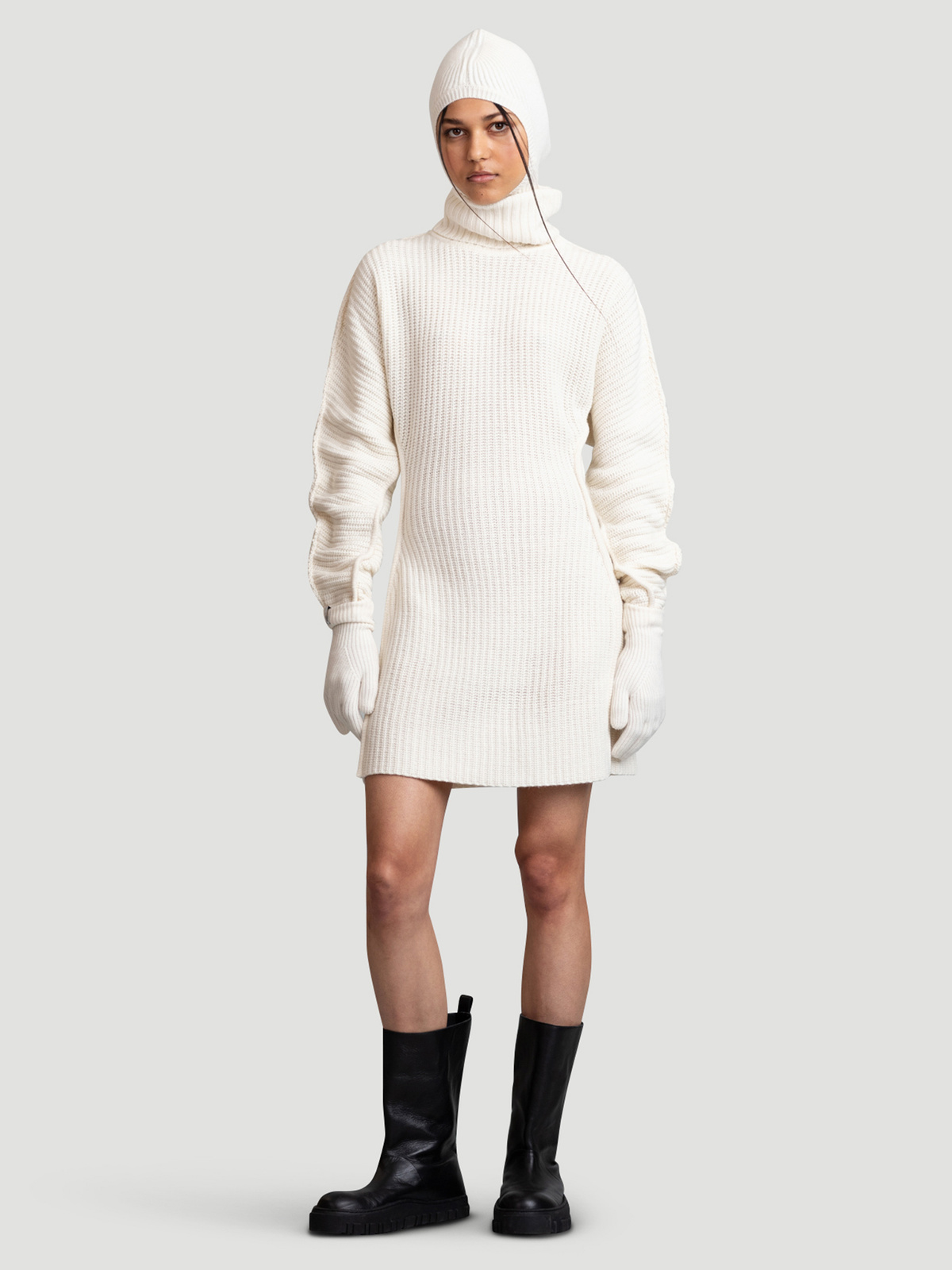 Tiem Cashmere Mittens Ecru 4