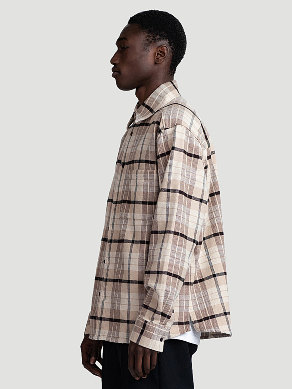 Elja Shirt Ecru Check 2