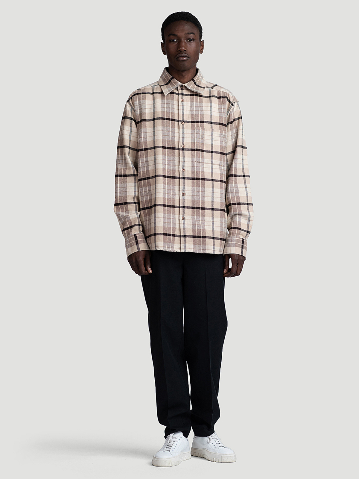 Elja Shirt Ecru Check 1