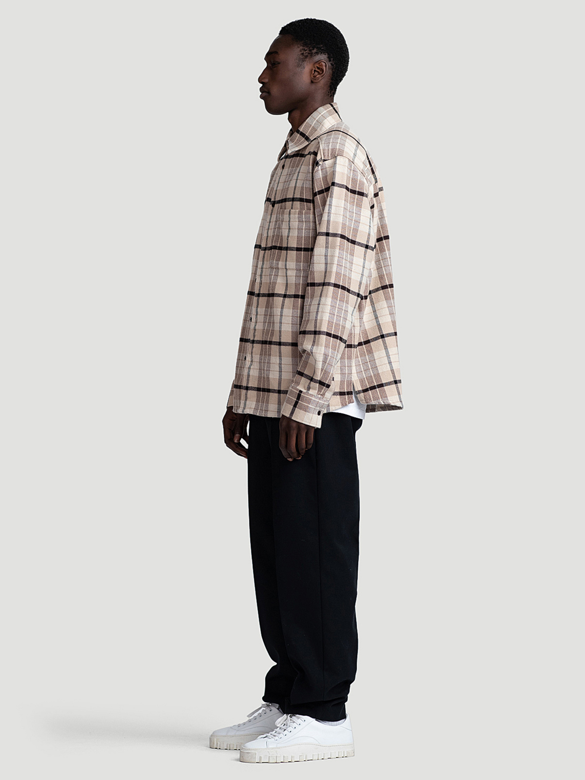Elja Shirt Ecru Check 3