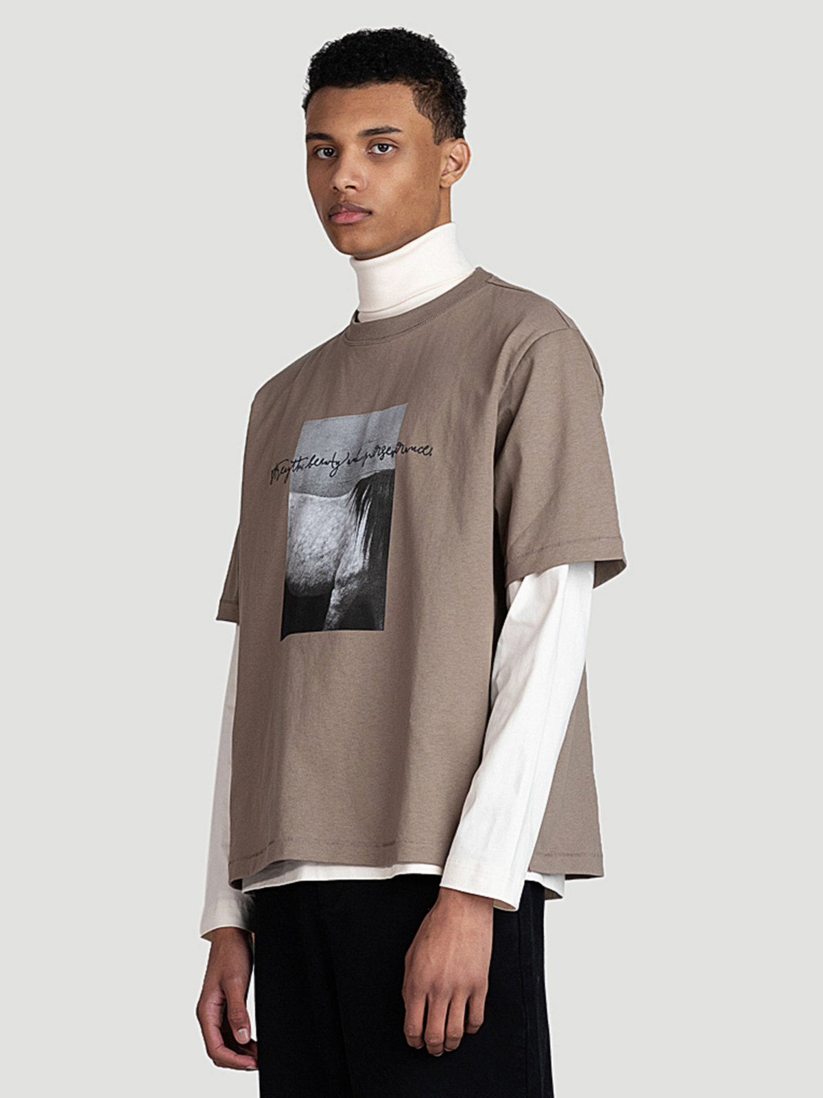 Fleur Tee Taupe 1