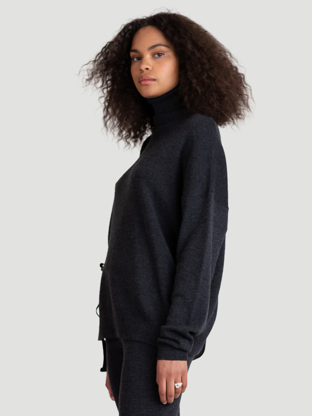 Revolve Knit Sweater Charcoal 1