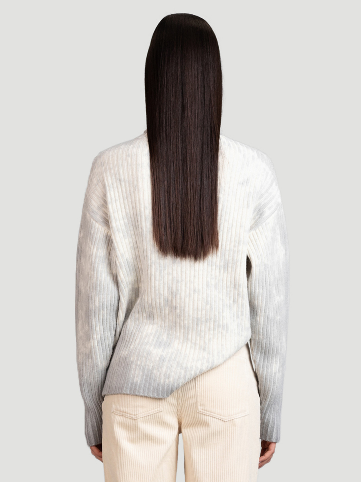 Dappled Knit Sweater Ecru Mix 3