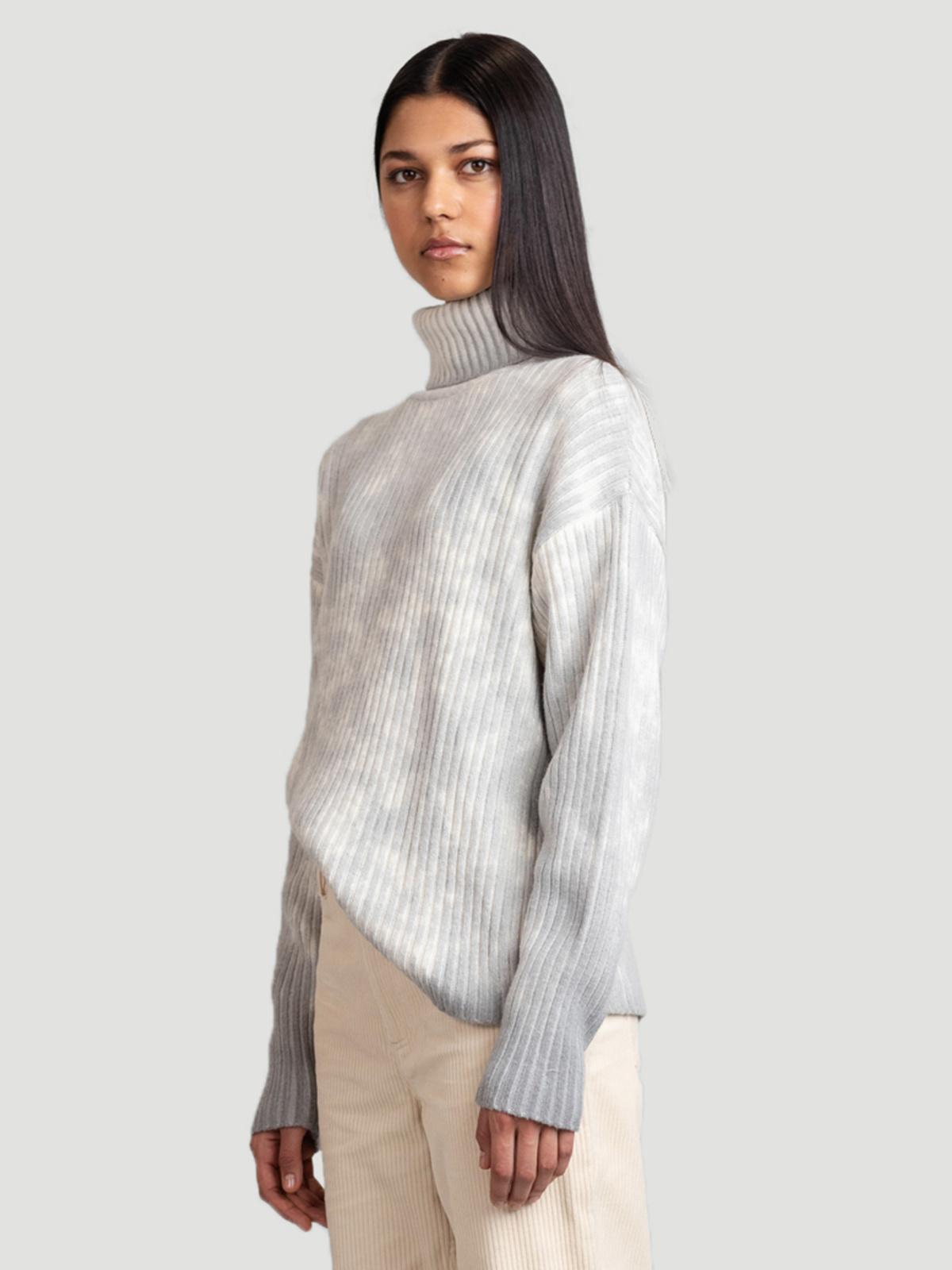 Dappled Knit Sweater Ecru Mix 1
