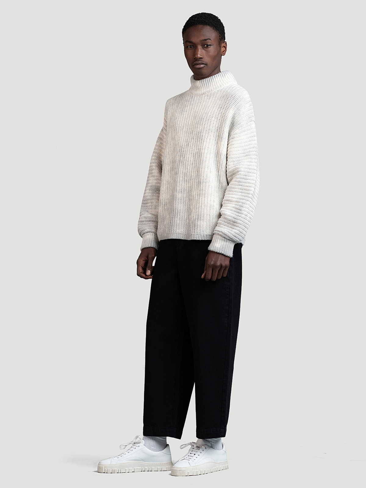 Mory Funnel Neck Ecru Mix 2
