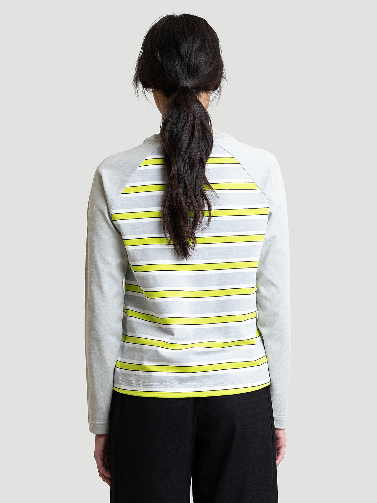 Hanger Striped Crop LS Grey Lime 8