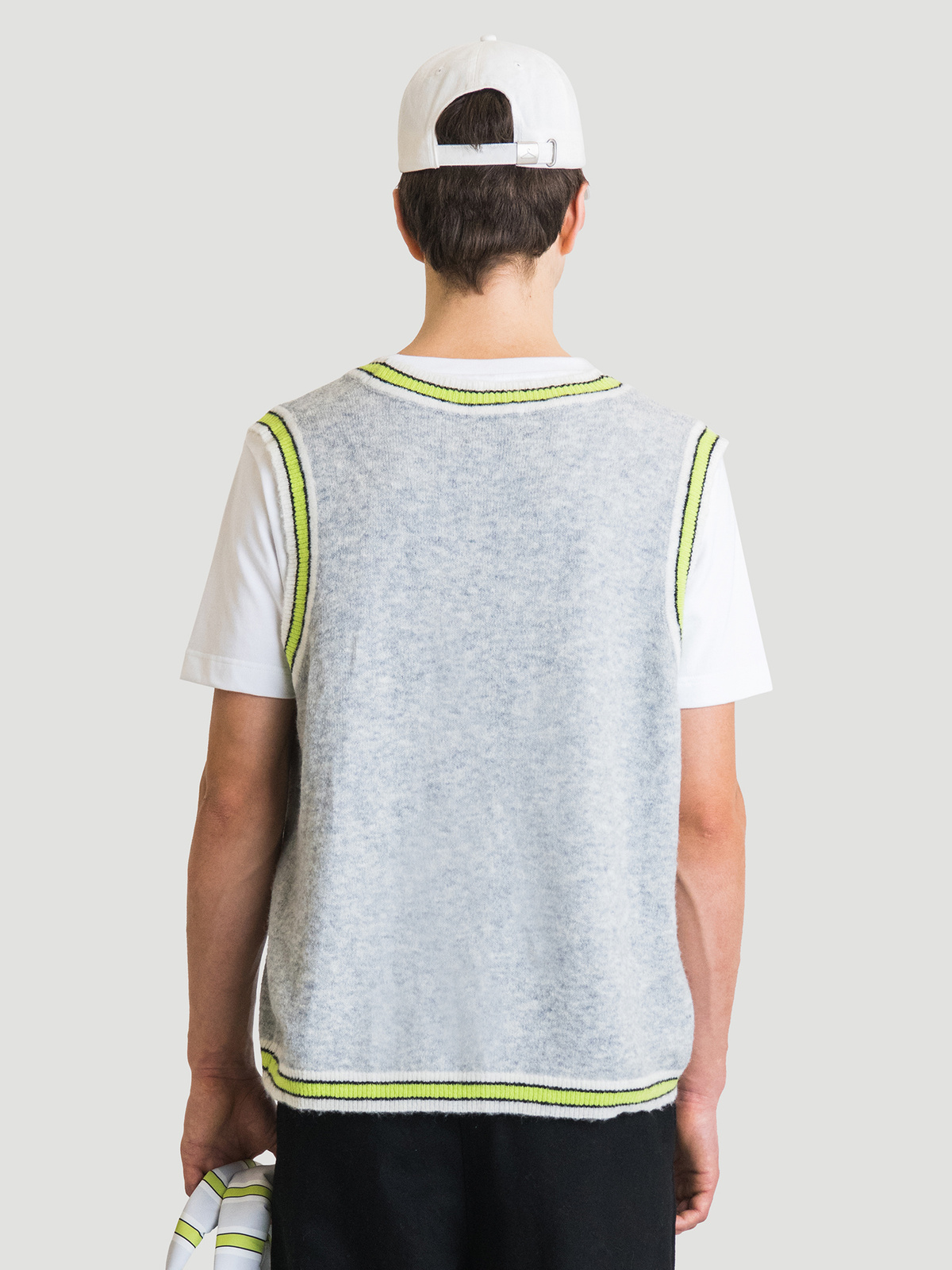Hanger Knit Vest Grey Lime 7