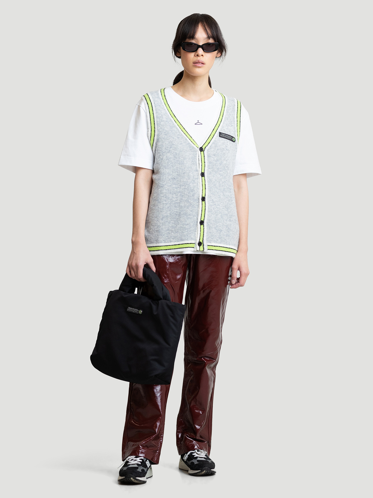 Hanger Knit Vest Grey Lime 6