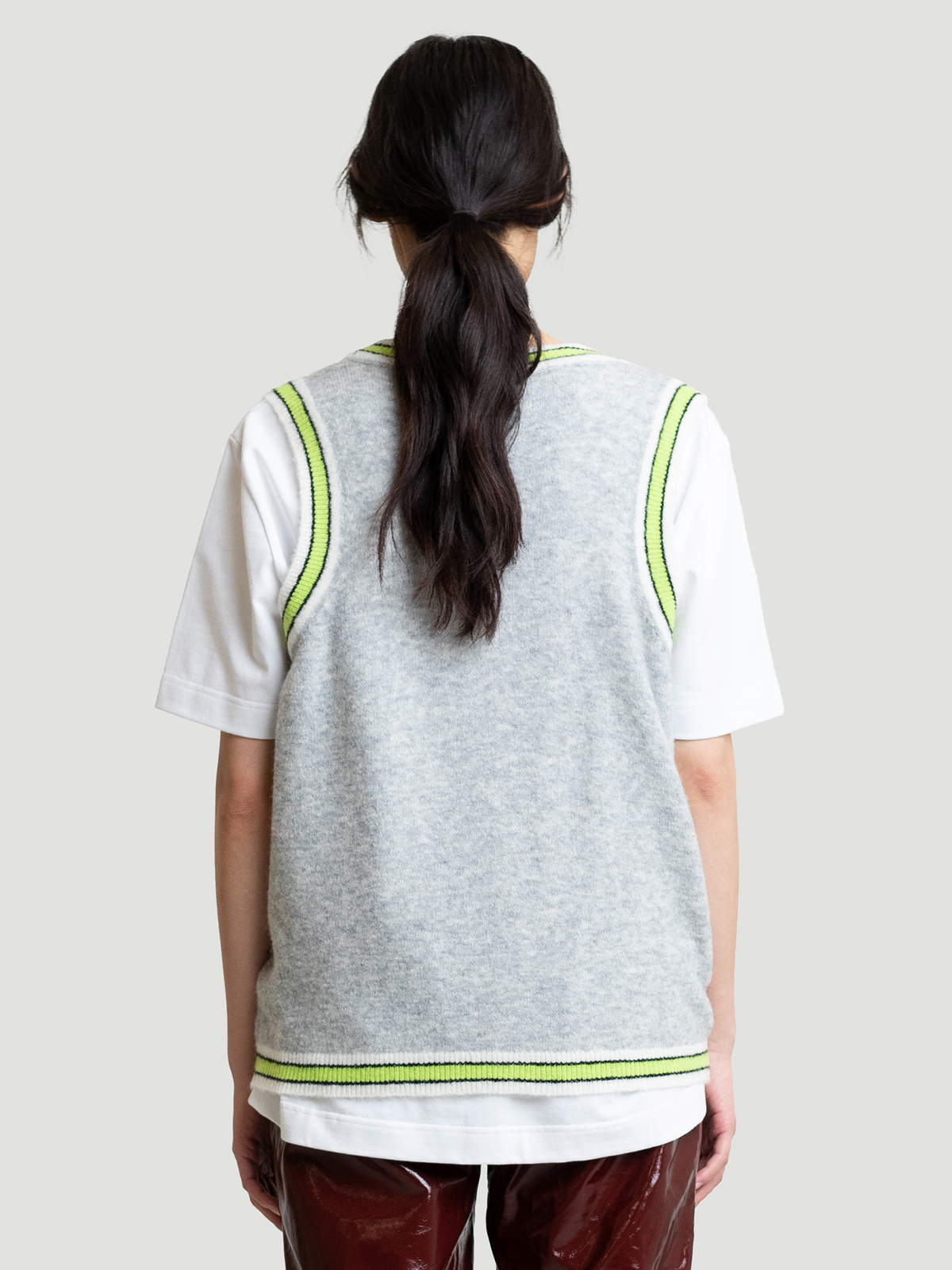 Hanger Knit Vest Grey Lime 8
